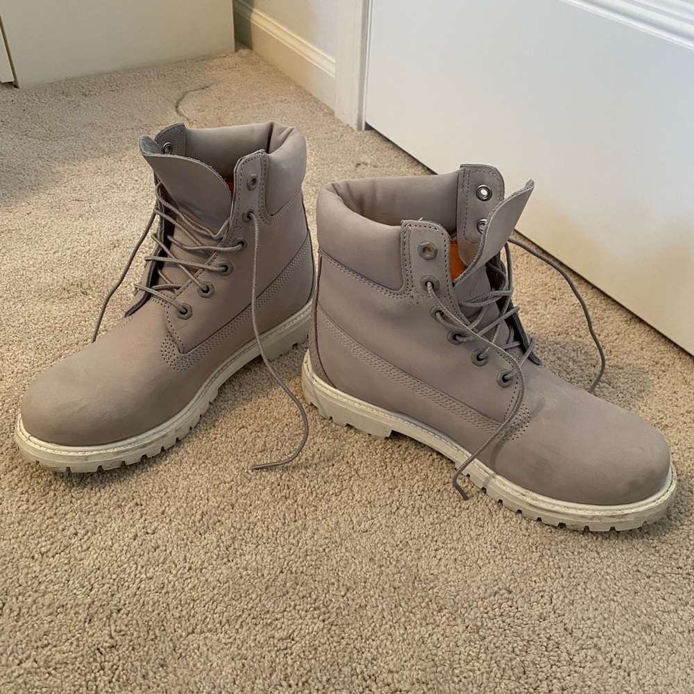 Grey timberland boots
